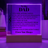 Gift For Dad, Gift For Boyfriend’s Father, Father’s Day Light-Up Keepsake, Sentimental Gift, Heartfelt Message Plaque